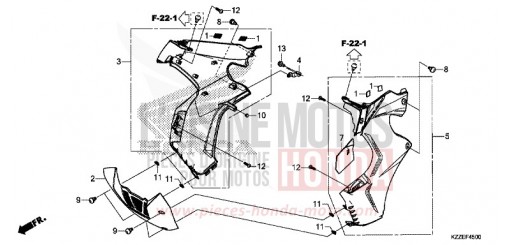 MIDDLE COWL CRF250RLAJ de 2018